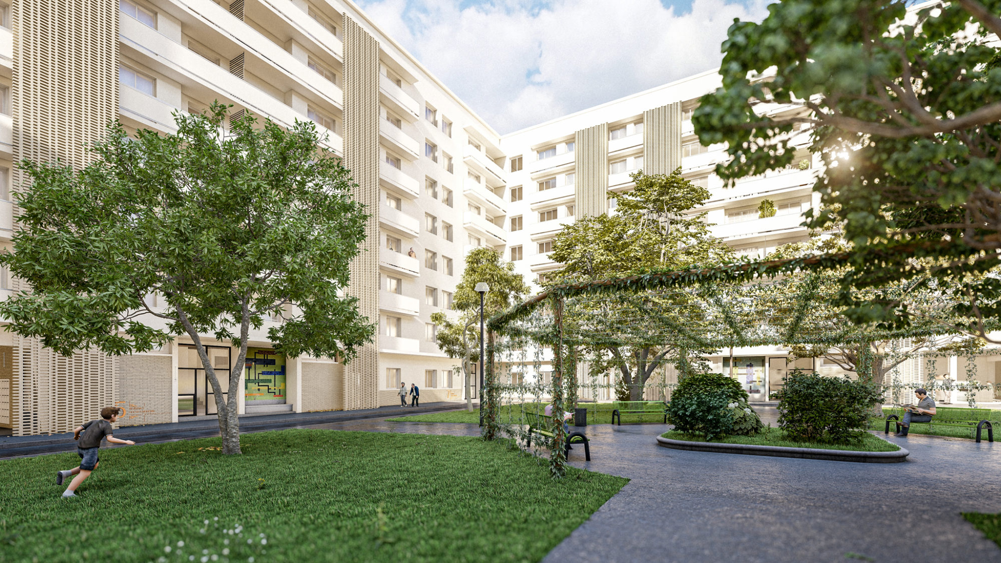 Résidence HOCHE FAIDHERBE - Réhabilitation d’un immeuble de 80 logements et création de 3 logements PMR par AIM Projets